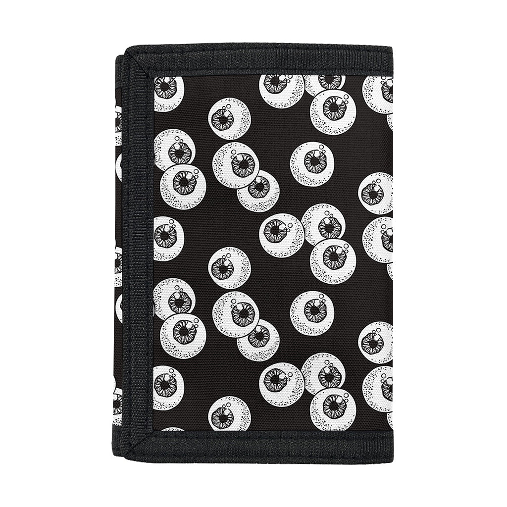 Black And White Eyeball Pattern Print Trifold Wallet