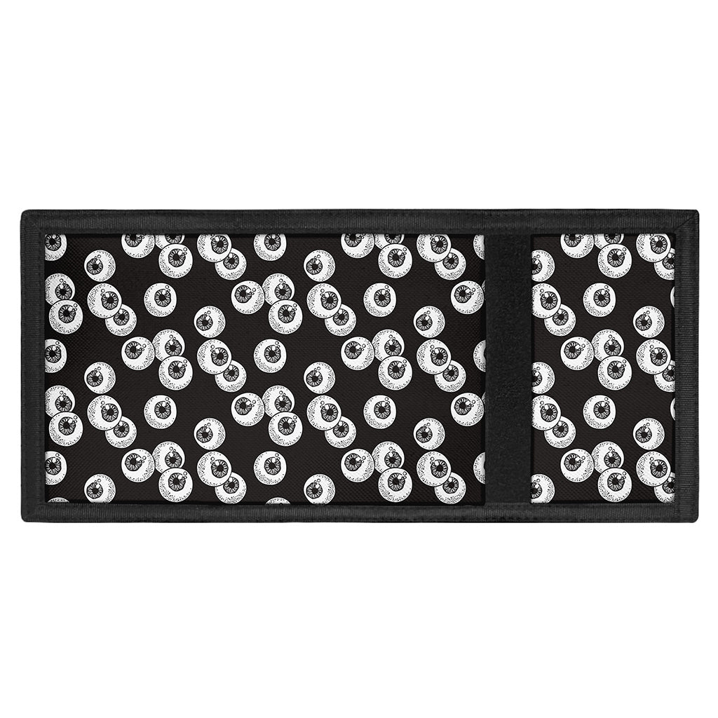 Black And White Eyeball Pattern Print Trifold Wallet
