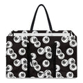 Black And White Eyeball Pattern Print Utility Tote Bag