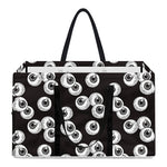 Black And White Eyeball Pattern Print Utility Tote Bag