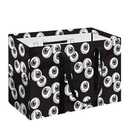 Black And White Eyeball Pattern Print Utility Tote Bag