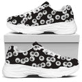 Black And White Eyeball Pattern Print White Chunky Shoes