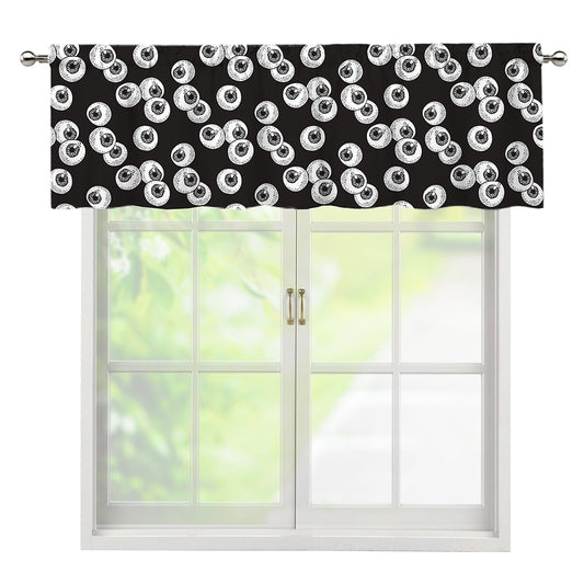 Black And White Eyeball Pattern Print Window Valance