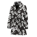Black And White Eyeball Pattern Print Women's Bathrobe