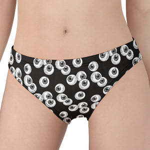 Black And White Eyeball Pattern Print Women's Panties