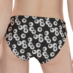 Black And White Eyeball Pattern Print Women's Panties