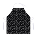 Black And White Feather Pattern Print Adjustable Apron