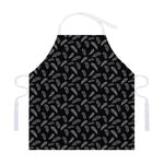 Black And White Feather Pattern Print Adjustable Apron