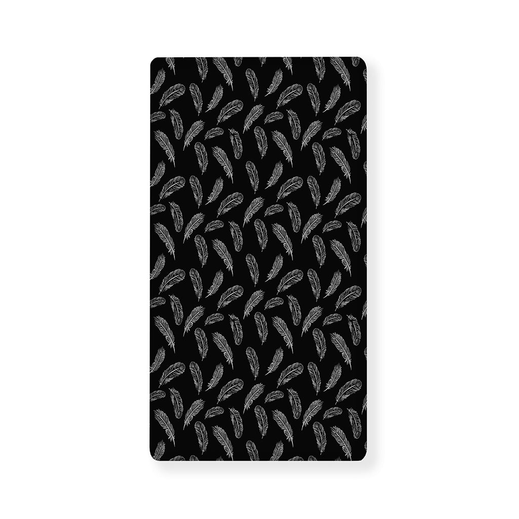 Black And White Feather Pattern Print Baby Crib Sheet