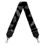 Black And White Feather Pattern Print Bag Strap
