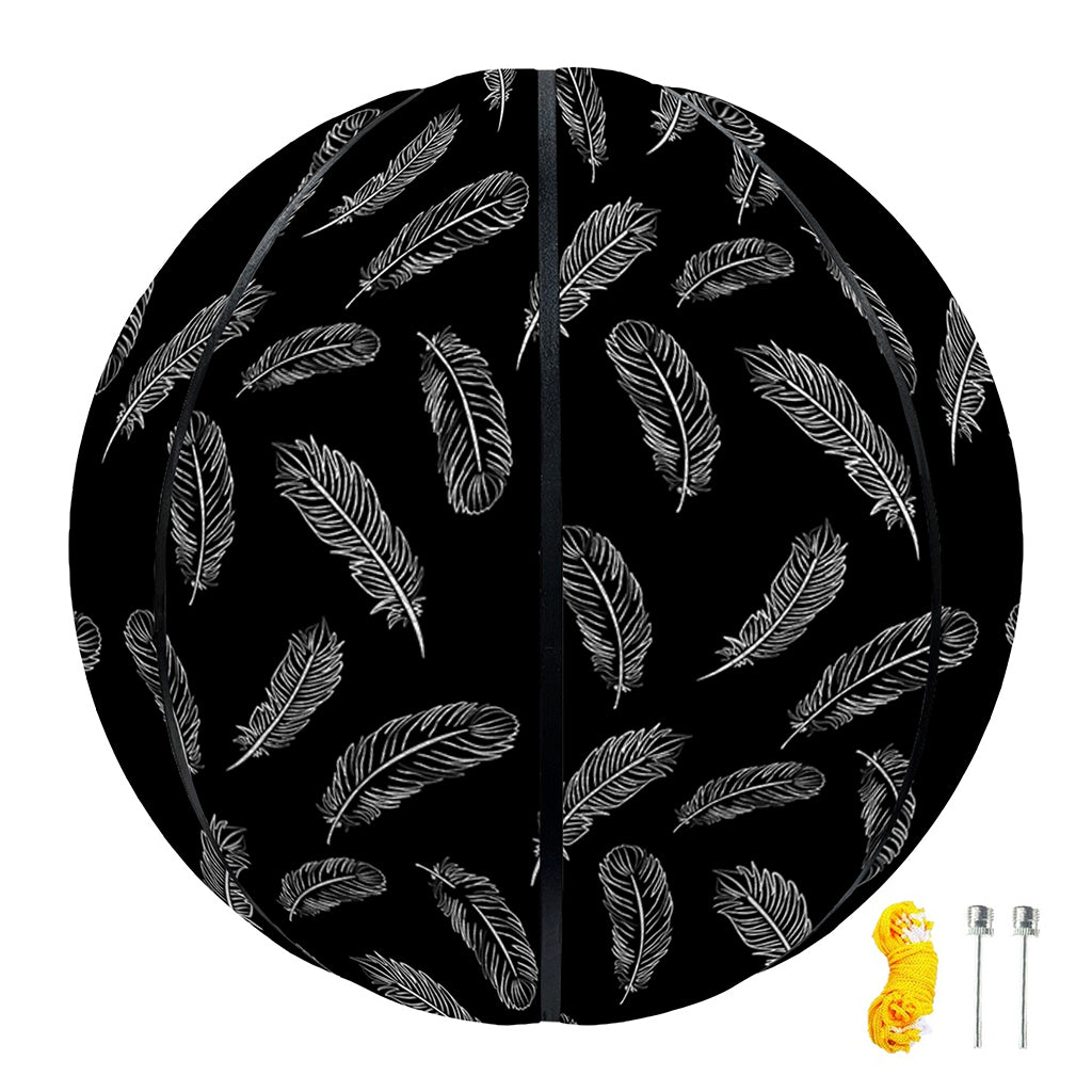 Black And White Feather Pattern Print Basketball
