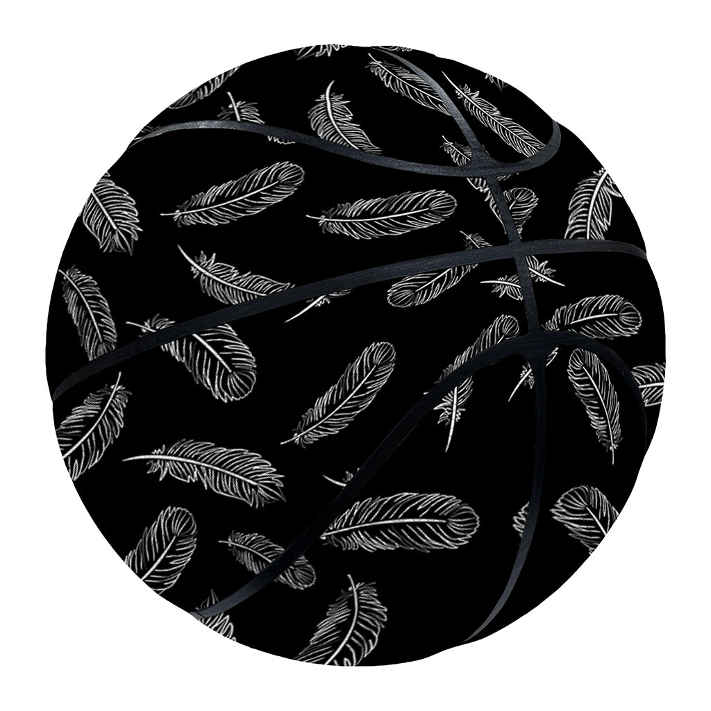 Black And White Feather Pattern Print Basketball