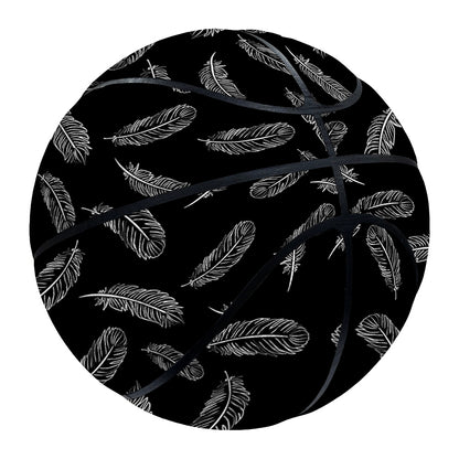 Black And White Feather Pattern Print Basketball