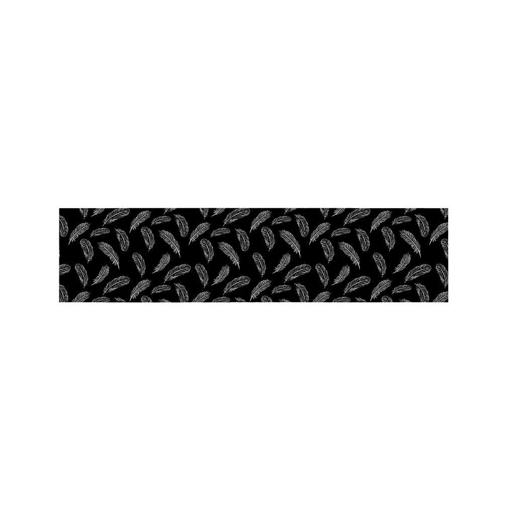 Black And White Feather Pattern Print Bed Runner