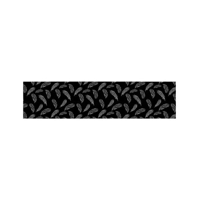 Black And White Feather Pattern Print Bed Runner