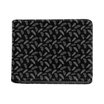 Black And White Feather Pattern Print Bifold Wallet