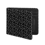 Black And White Feather Pattern Print Bifold Wallet