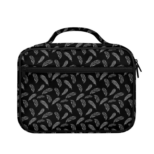 Black And White Feather Pattern Print Briefcase Bible Bag