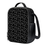Black And White Feather Pattern Print Crossbody Lunch Bag