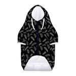 Black And White Feather Pattern Print Dog Zip Up Hoodie