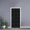 Black And White Feather Pattern Print Door Sticker