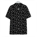 Black And White Feather Pattern Print Hawaiian Shirt