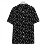 Black And White Feather Pattern Print Hawaiian Shirt