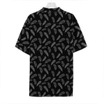 Black And White Feather Pattern Print Hawaiian Shirt