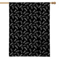Black And White Feather Pattern Print House Flag