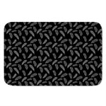 Black And White Feather Pattern Print Indoor Door Mat