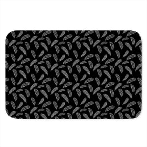 Black And White Feather Pattern Print Indoor Door Mat