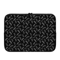 Black And White Feather Pattern Print Laptop Sleeve