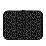Black And White Feather Pattern Print Laptop Sleeve