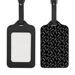 Black And White Feather Pattern Print Luggage Tag