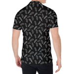 Black And White Feather Pattern Print Men's Shirt