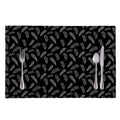Black And White Feather Pattern Print Placemat
