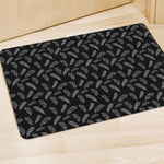 Black And White Feather Pattern Print Polyester Doormat