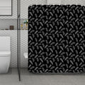 Black And White Feather Pattern Print Polyester Shower Curtain