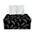 Black And White Feather Pattern Print Rectangle Tissue Box Cover