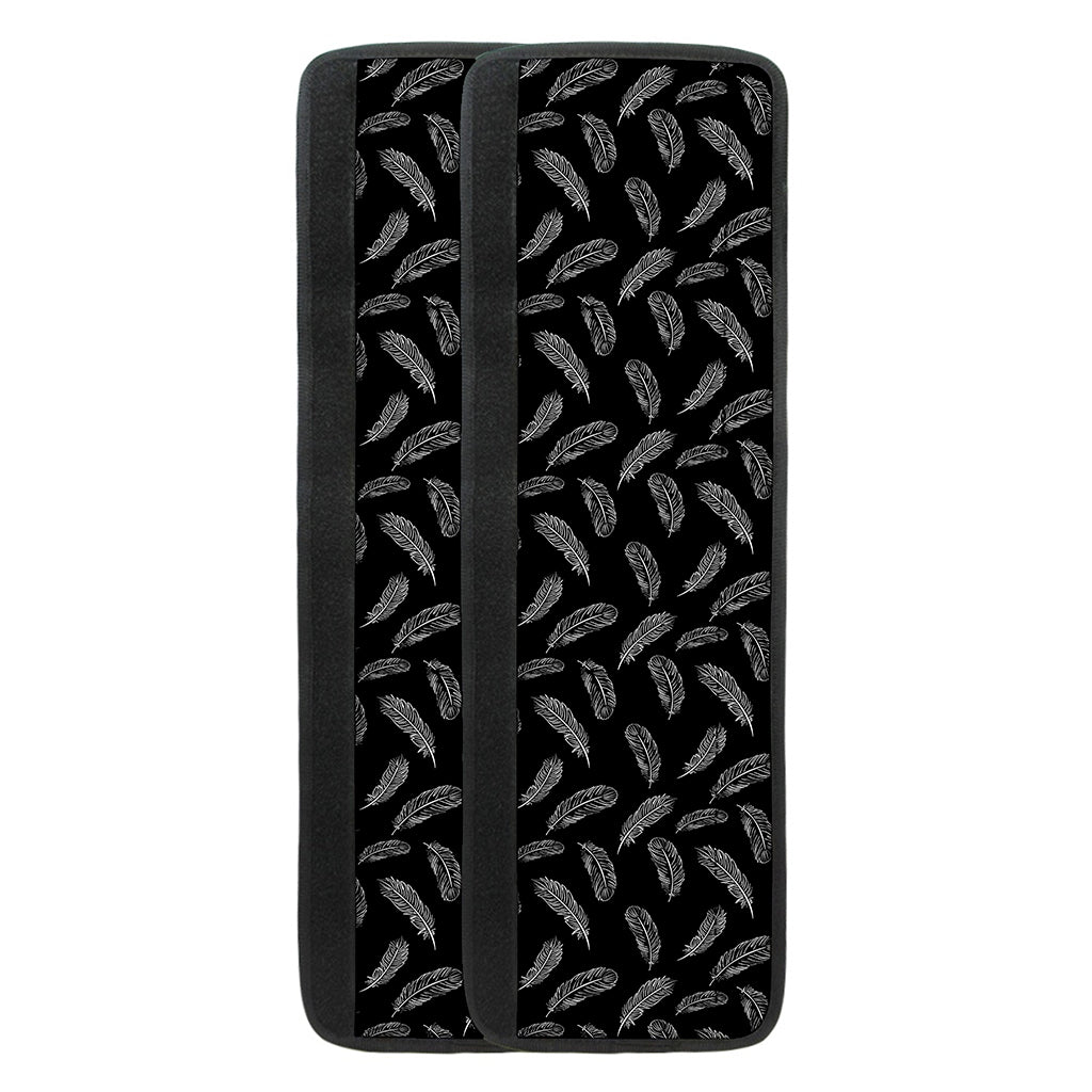 Black And White Feather Pattern Print Refrigerator Handle Covers