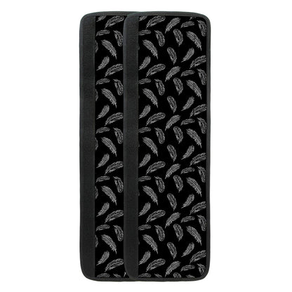 Black And White Feather Pattern Print Refrigerator Handle Covers