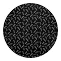 Black And White Feather Pattern Print Round Blanket