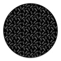 Black And White Feather Pattern Print Round Floor Mat