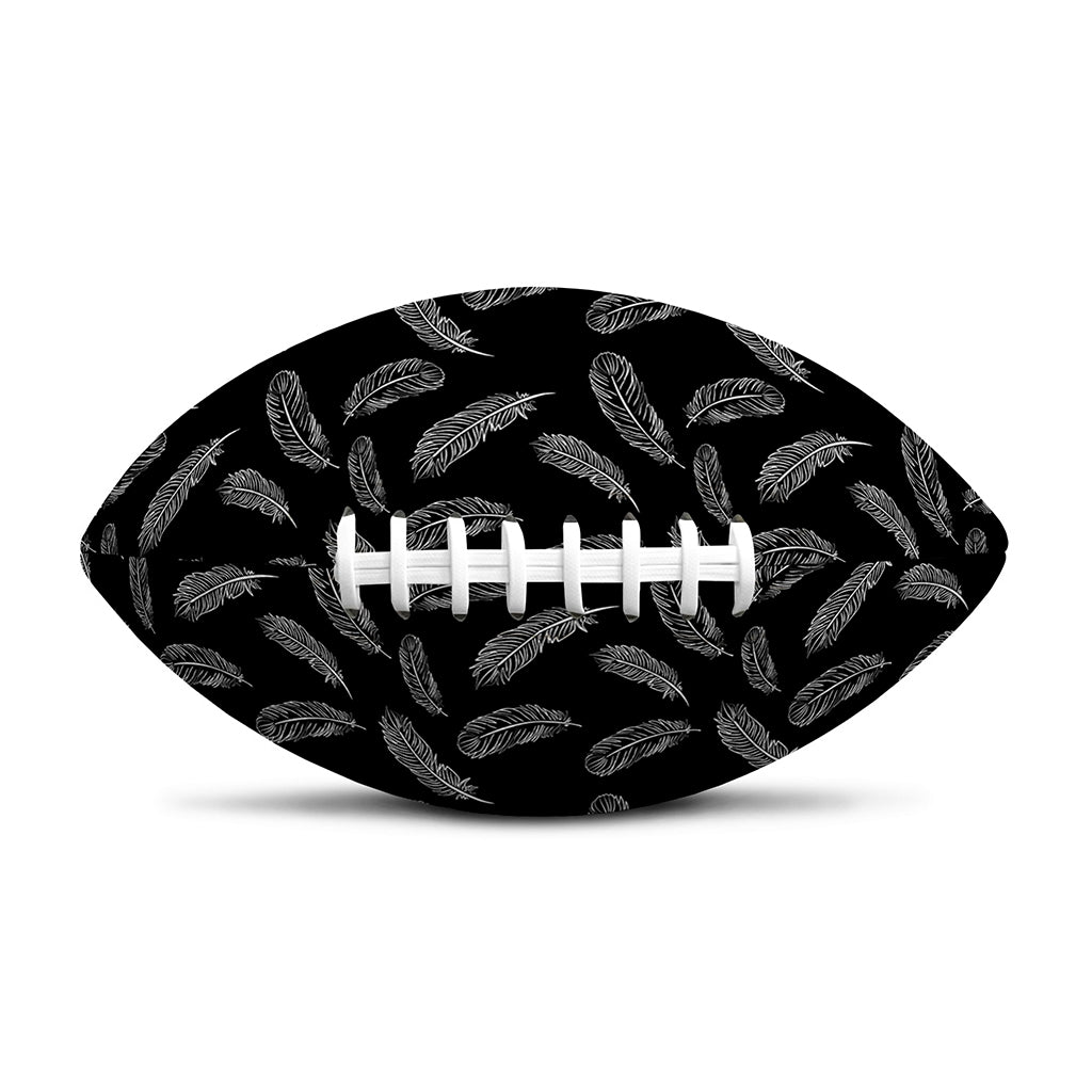 Black And White Feather Pattern Print Rugby Ball