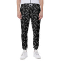 Black And White Feather Pattern Print Joggers