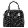 Black And White Feather Pattern Print Shoulder Handbag