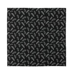 Black And White Feather Pattern Print Silk Bandana