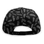 Black And White Feather Pattern Print Snapback Cap