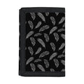 Black And White Feather Pattern Print Trifold Wallet