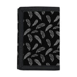 Black And White Feather Pattern Print Trifold Wallet